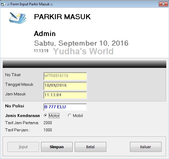 program parkir vb 6.0